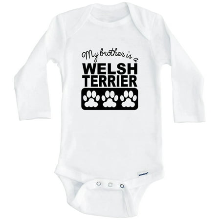 

My Brother Is A Welsh Terrier One Piece Baby Bodysuit One Piece Baby Bodysuit (Long Sleeve) 0-3 Months White