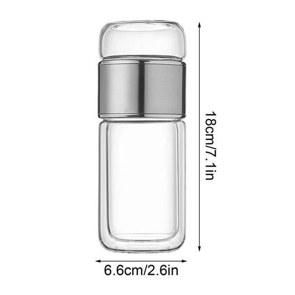 LEHOZIHEQ Glass Tea Infuser, Portable Tea Water Separation Tea Cup Double-Layered Glass Tea Infuser Bottle, Leaf Tea Maker Office Home