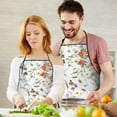 thumbnail image 5 of Pioneer Flower Floral Print Pattern Apron-Garden Aprons for Women with Pockets-Cotton Linen Waterproof Kitchen Cooking Gardening Aprons Adjustable for Kitchen,Cooking,BBQ and Salon 33x27 Inch, 5 of 7