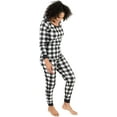 thumbnail image 2 of Leveret Womens Two Piece Cotton Pajamas Black & White Plaid L, 2 of 3