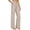 Khaki, variant on Hurxie Wide Leg Pants for Women Flowy Palazzo Drawstring Elastic Waist Trousers with Pockets Summer Beach Vacation Clothes Navy,3XL