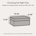 thumbnail image 2 of Covermates Outdoor Ottoman Cover - 40"W x 28"L x 22"H, 600D Polyester, Rip-Resistant, 2 of 7