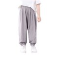 thumbnail image 5 of Lenpel Children's Summer Pants 2 Pc Toddler Girls Boys Elastic Waist Pull on Cinch Bottom Trousers Baggy Casual Joggers, 5 of 7