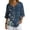 Bird And Flower, variant on Loose Fit Imitation Linen-Like Blouse for Travel Everyday Wear, V Neck Button Down Women's Imitation Linen-Like Blouse, Tie Dye Circle Pattern, Size Medium