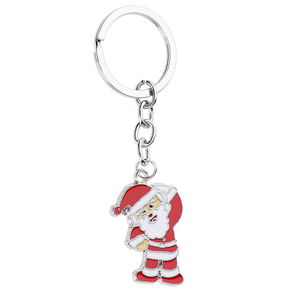 2Pcs Popular Mini Father Christmas Keychains Santa Claus Keyfob Gift Keyring 