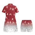 thumbnail image 4 of Chririnla Christmas Reindeer Tennis Dresses for Women Zip Front Athletic Dress with Shorts&2 Pockets Holiday Party Short Sleeve Midi Sundress Golf Workout Outfit Size XS-2XL, 4 of 7