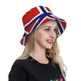 thumbnail image 7 of Norwegian Flag Bucket Hat Stripe Beach Fisherman Hats For Women Men Reversible Double-Side-Wear With Reflective, 7 of 7