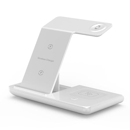 Folding Wireless Charger for iPhone Mobile Phone Watch Headset 3 in 1 Wireless Charger – White