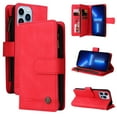 thumbnail image 1 of SaniMore Case for iPhone 14 Pro Max 6.7" 2022, PU Leather Zipper Wallet Cover [RFID Blocking] Card Slot Magnetic Clsap Flip Folio with Wrist/Crossbody Strap Kickstand Full Protective Cover, Red, 1 of 16