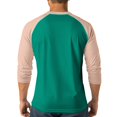 thumbnail image 4 of Hearthz Raglan 3/4 Sleevet Shirts for Men Henley Neck Baseball Shirt Colorblock Men Summer Tops Fall Mens T-Shirts, 4 of 9