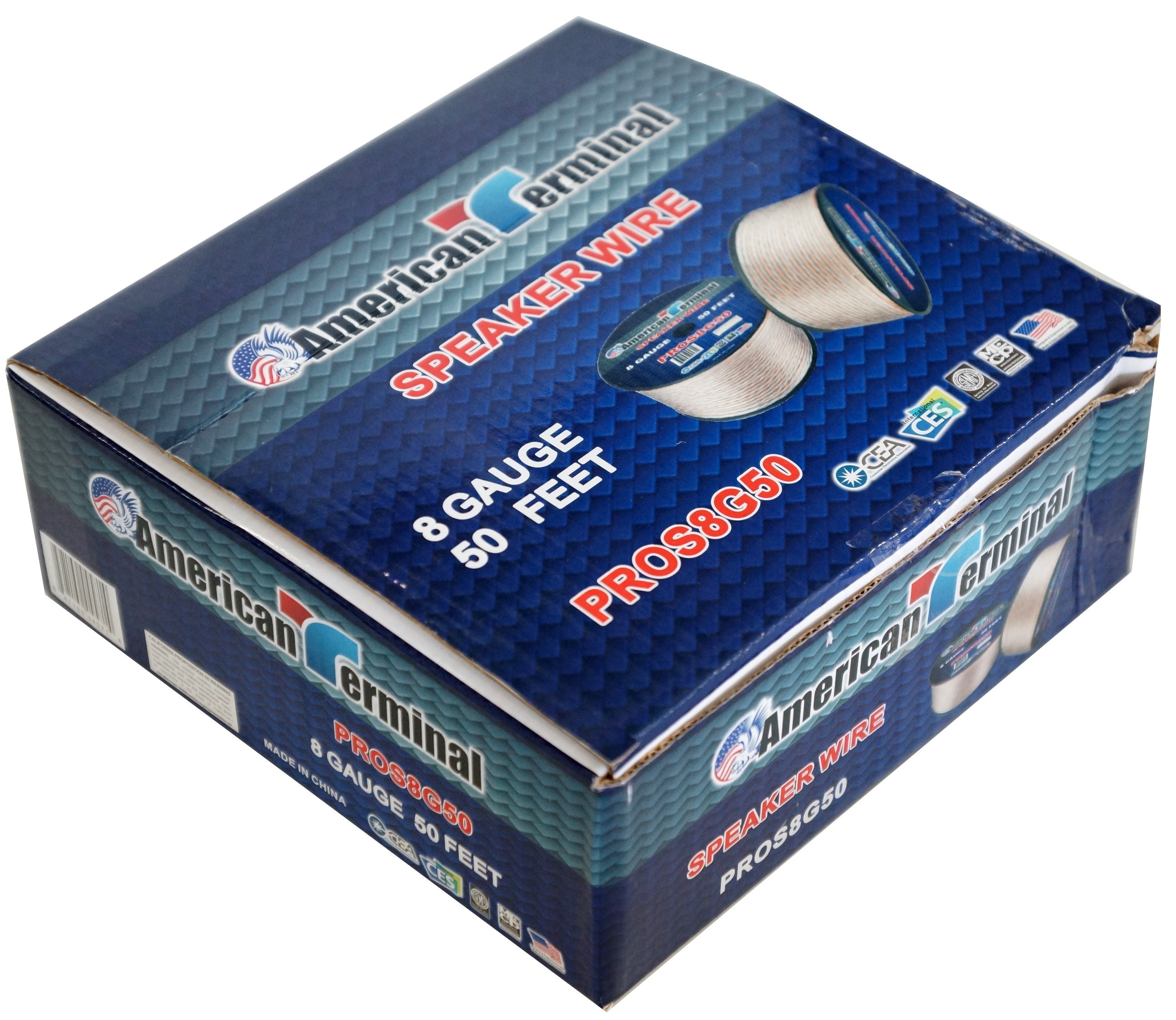 2 American Terminal PROS8G50 50' 8 Gauge PRO PA DJ Car Home Marine Audio Speaker Wire Cable Spool