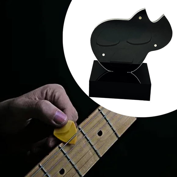 Soporte para púas de guitarra, contenedor de almacenamiento de púas portátil, soporte de exhibición, marco de púas de guitarra acrílica para mesa de
