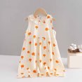 thumbnail image 5 of CHEEREAM Girls Dresses Girls Casual Cute Peter Pan Collar Beach Floral Dress Spring Summer Sleeveless Beach Dress Beige 5 Years, 5 of 9