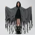 thumbnail image 2 of SUNSIOM Halloween Witch Cloak with Hood Exaggerated Ripped Grim Reaper Cape Cosplay Props, 2 of 7