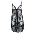thumbnail image 2 of Conjunto de lencería VISgogo vestido de encaje con tirantes florales y ropa interior sexy, 2 of 9