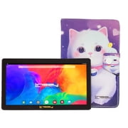 LINSAY 7" Quad Core 2GB RAM 64GB Storage Android 13 WiFi Tablet with case Kitty Style Leather Case
