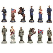 Civil War Solider Themed Chess Set with Glass Board, Multicolor