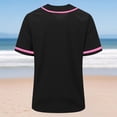 thumbnail image 6 of CQONEPT Baseball Jersey Tops for Women Short Sleeve Shirt Button Up Summer Tops Casual Sportswear Athletic Tee Uniform Watermelon Red S, 6 of 6