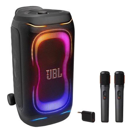 JBL PartyBox 330 Portable Party Speaker Bundle with Wireless Microphone System (Black)