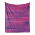 thumbnail image 1 of Hot Pink Soft Flannel Fleece Blanket, Horizontal Color Bands Stripes with Fluorescent Effect and Soft Transitions Print, Cozy Plush for Indoor and Outdoor Use, 70" x 90", Pink Violet, by Ambesonne, 1 of 6