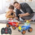 thumbnail image 1 of Coche de acrobacias de salto con control remoto | Girando, bailando, rodando, música, luces LED de 360° | Diseño duradero resistente a los impactos | Incluye coche, control remoto, batería, cargador, 1 of 1