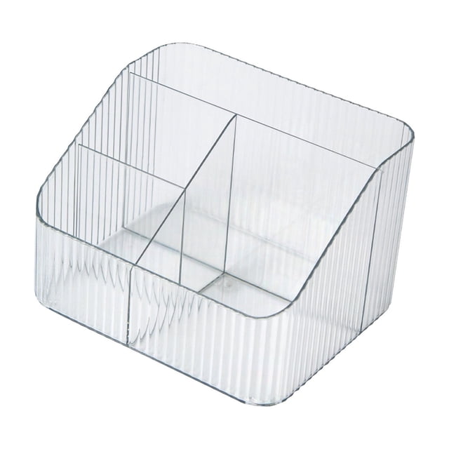 Oferta por tiempo limitado!Caja de almacenamiento de lujo, portalápices cosmético de escritorio, Cubo de almacenamiento de maquillaje, estante cosmético trapezoidal transparente