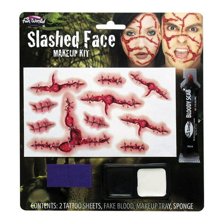 Slashed Face Makeup Kit Adult Halloween Accessory