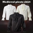 thumbnail image 2 of Medieval Chiffon Blouse Gothic Renaissance Cosplay Shirt, Vampire Costume Shirt for Halloween, Victorian Steampunk Elegant Chiffon Top, 2 of 5