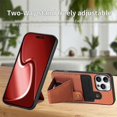 thumbnail image 4 of For iPhone 16 Pro Case K-Shaped Kickstand Leather+PC+TPU Phone Cover - Black, 4 of 5