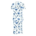 thumbnail image 3 of Oalirro Pajamas for Women Set Casual Short Sleeve Top with Long Pants Homewear Pjs Set Loungewear, 3 of 4