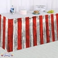 thumbnail image 5 of PMU Metallic Fringe Table Skirt (Red and White) 9 ft x 29 inches Pkg/1, 5 of 7