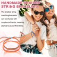 thumbnail image 5 of Handmade Braided String Bracelets, 2 Pack Adjustable Braided Rope Matching Bracelets Tibetan String Lucky Protection Wristbands for Couple, Lake Blue Orange/Orange Light Pink, 5 of 6