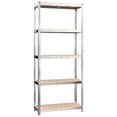 thumbnail image 3 of vidaXL 5-Layer Shelves 4 pcs Silver Steel&Engineered Wood, 3 of 5