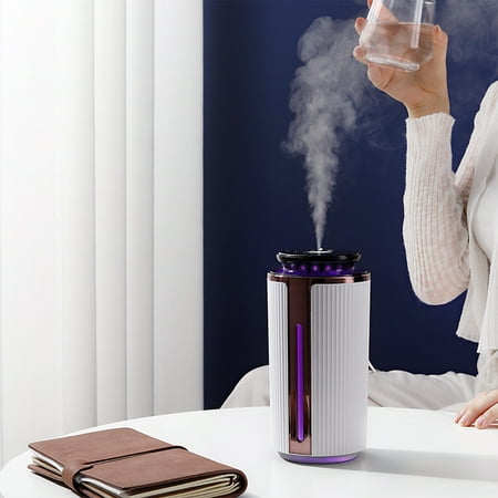 

Portable Mini Humidifier 1000ml Small Cool Mist Humidifier USB Personal Desktop Humidifier For Bedroom Office Home 2 Mist Modes Super Quiet Christmas Halloween Decoration Home Essentials XYZ 1713