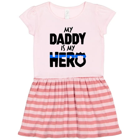 

Inktastic My Daddy is My Hero Police Officer Family Gift Toddler Girl Dress