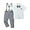 Gray, variant on ZOEREA Boys Clothes Formal Suit Gentleman Wedding Outfit Short Sleeve Shirt with Bow Tie and Suspender Pants 2-10 Years