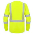 thumbnail image 5 of Men's Reflective Strip Long Sleeve Work T-Shirt Construction Workwear for Spring Fall Safety Wear,Fluorescence Yellow,L, 5 of 5