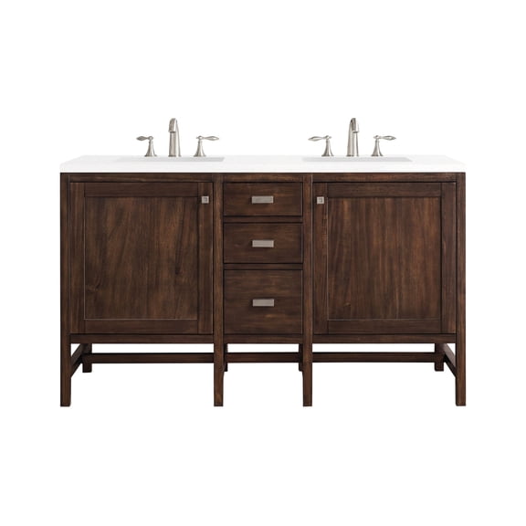 James Martin Vanities E444-V60d-3Wz Addison 60" Free Standing Double Basin Vanity Set -