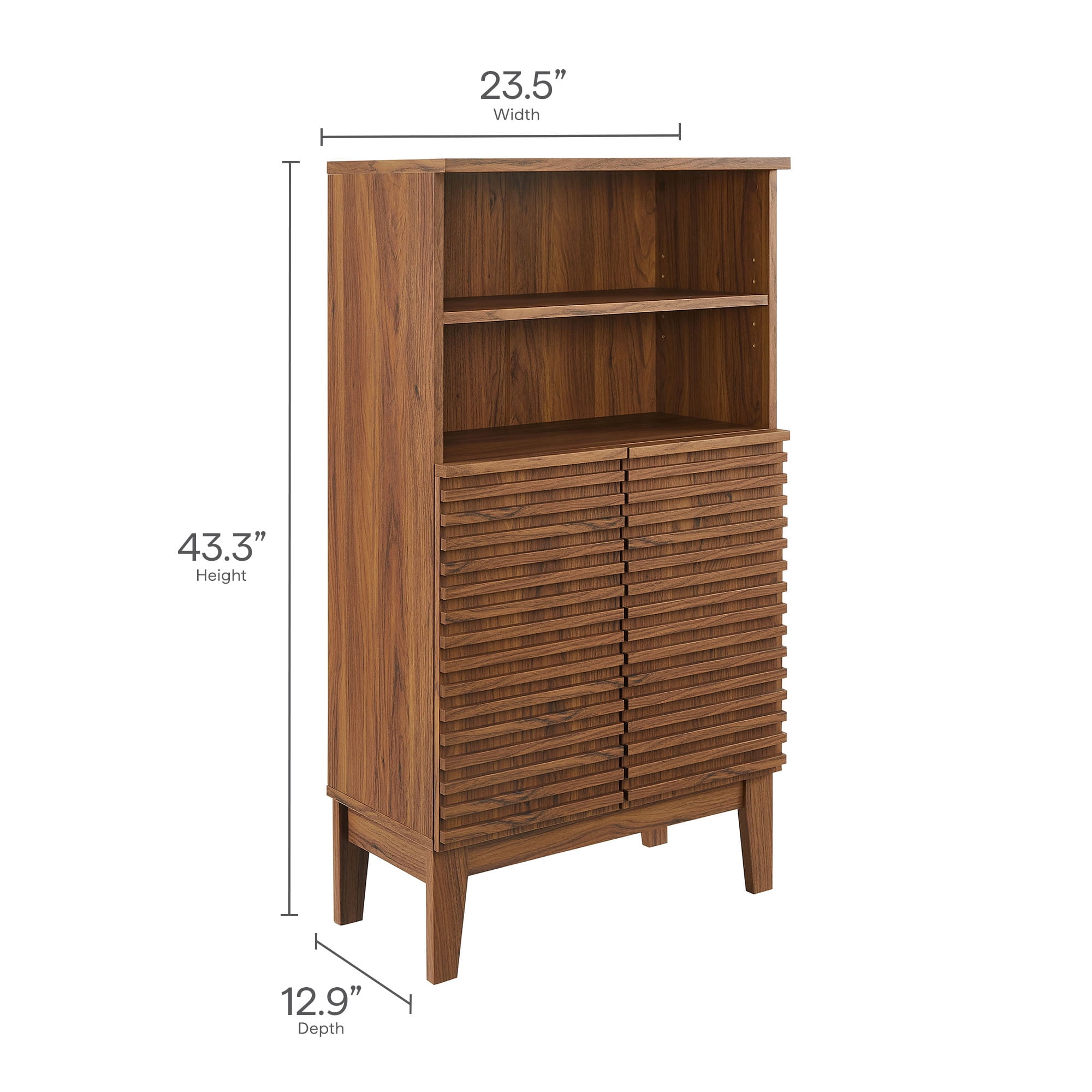 Modway Render Freestanding Bathroom Storage Cabinet in Brown