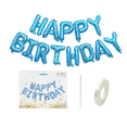 thumbnail image 2 of Kit de globos metálicos con letras Happy Birthday  color  Azul con Motas, 2 of 4