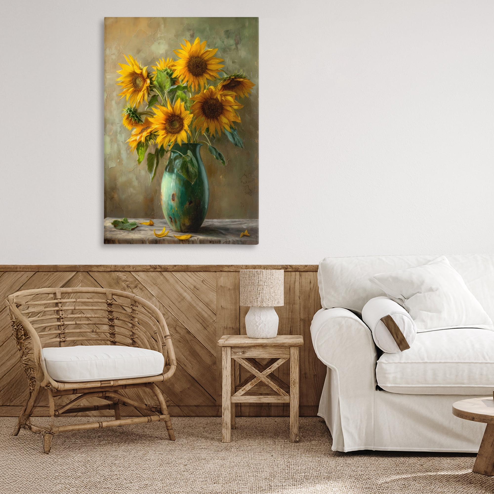 Stupell Industries Moody Sunflower Vase Canvas Wall Art, design by Creative Studio