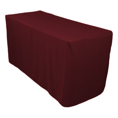 

4 ft. Fitted Polyester Tablecloth Burgundy