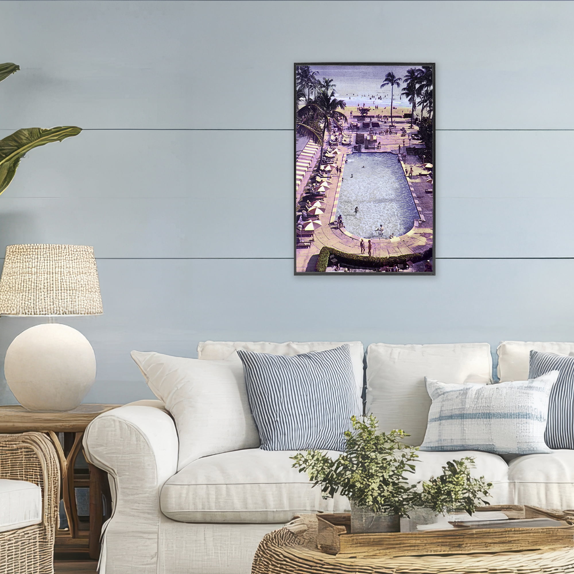 Stupell Industries Vintage Miami Sands Black Framed Giclee Art, design by Grotto Studios
