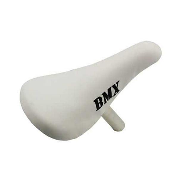 12" Saddle W/Post Bmx White. Bike seat, bicycle seat, Bike part
