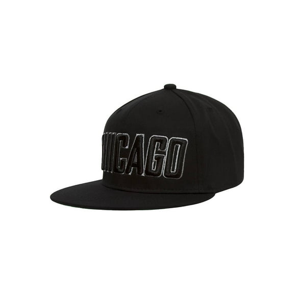 TopHeadwear City Slash Font Cotton Snapback - Chicago - Black