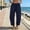 A1_Navy, variant on Womens Cotton Linen Barrel Wide Leg Cropped Harem Pants Loose Fit Casual Baggy Pants Elastic Waist Travel Pants with Pockets Lightweight Plus Size Summer Beach Lounge Trousers Light Blue S