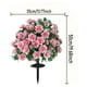 thumbnail image 3 of Ramo de flores de azalea artificial Decoración exterior | Enchufe de tierra | Plástico impermeable a prueba de sol | Paisajismo de suelo para jardín, patio, porche | 50x35cm | Rosa, Púrpura,, 3 of 6