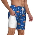 thumbnail image 2 of Sigee Dinosaur Driving Print Mens Swim Trunks with Compression Liner Quick Dry Swim Stretch Beach Shorts with Pockets,S-3XL, 2 of 7
