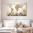 thumbnail image 2 of Elephant Stock Neutral Steel World Map Wall Art - Horizontal Canvas Wall Art - Living Room Wall Decor - Map Canvas - Brown And Gray Decor - 48" x 32", 2 of 8