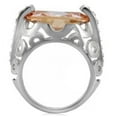thumbnail image 4 of Womens Silver Rings High polished (no plating) Stainless Steel Ring with AAA Grade CZ in Champagne TK092, 4 of 5